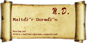 Maltár Dormán névjegykártya